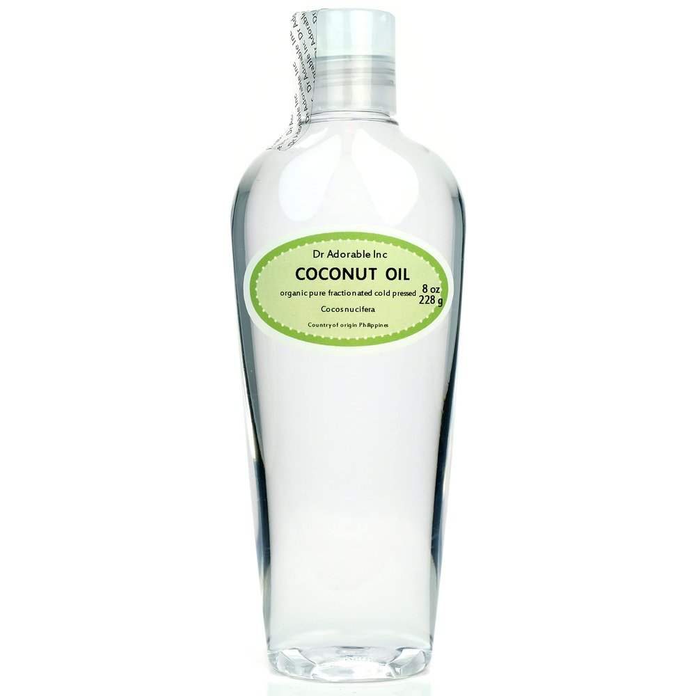 Dr Adorable - 8 oz - Fractionated Coconut Oil - 100% Pure Natural Organic Skin Lip Body & Hair Oil Moisturizer & Softener