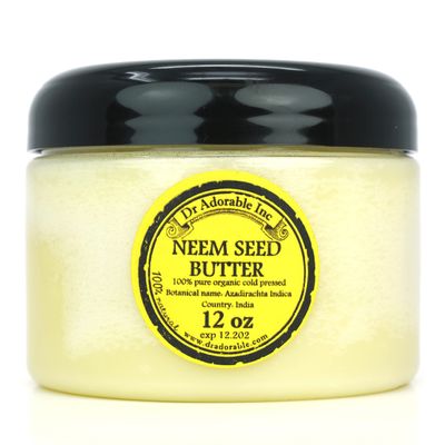 Dr Adorable 12 Oz Neem Seed Butter Pure Organic Cold Pressed Unrefined Skin Care