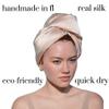 Cool Mom's Closet Pure Silk Hair Towel | Silk & Bamboo Viscose Cotton Blend | Absorbent & Frizz-Free | Handmade in FL view 2