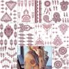 PPVWEY 10 Sheets Henna Tattoos Temporary Stickers 10Pcs Brown Tattoo Templates Women Body Art Stickers for Wedding Party(10pcs Brown) view 1