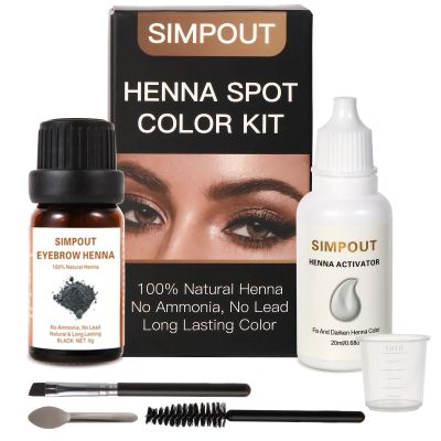 Simpout Henna Kit, Black - Pure Natural, Water and Smudge Proof, Professional Spot Henna for Hair, Easy to Use, Long-lasting, Full Gray Coverage, Salon Grade, Vegan, Cruelty-free, for Home and Salon