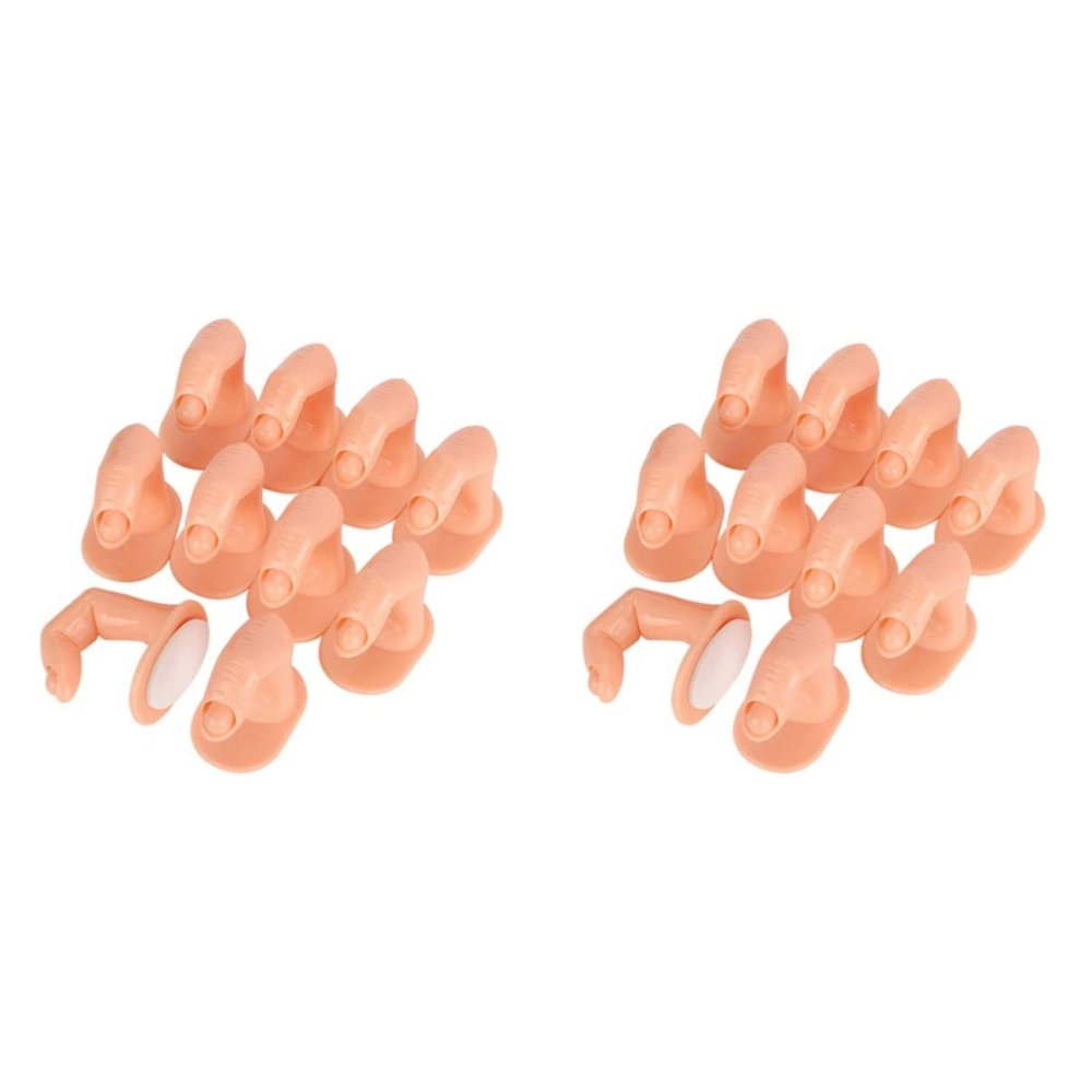 FRCOLOR 2sets Nail Art Training Model Manicure Training Stand No Nails Perfect for Practice Design 10pcs*2