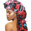 DONNA Braid Bonnet 1pc Satin Bonnet Hair Bonnet Removable & Reversible Bow Tie for Women with Long Braids, Shower Cap for Women, Dreadlock, Long Twist, Long Ponytails with LEOPARD Pattern view 1