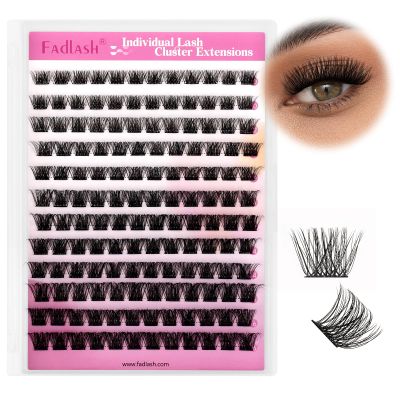 Individual Lashes 120pcs D Curl Lash Clusters Mixed Length Individual Lash Extensions Cluster Lashes DIY Lash Extension Supplies Eyelash Clusters (F1-0.07D, 10-16mm)