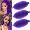 16Inch Afro Twist Hair 3Packs Springy Afro Twist Hair Pre Fluffed Spring Twist Hair Crochet Braiding Hair (16 Inch (Pack of 3), Purple)  view 1