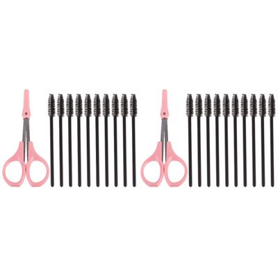 FRCOLOR 2 Sets 11pcs Makeup Eyelash Scissors Combs Eyebrow Trimmer Set Beauty Tools for Lash Separation