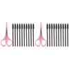 FRCOLOR 2 Sets 11pcs Makeup Eyelash Scissors Combs Eyebrow Trimmer Set Beauty Tools for Lash Separation view 1