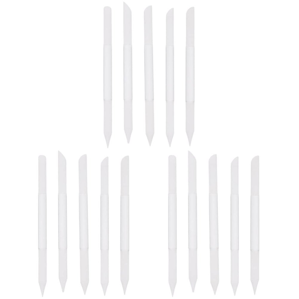 FOMIYES 15pcs Crystal Glass Nail Files Set Cylinder-Shaped Nail for Manicure Cuticle Care Lightweight Portable for Travel for Natural