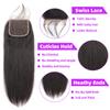 10A Straight Bundles with Closure Human Hair (20 22 24+18) Brazilian Straight Human Hair Bundles with Closure 100% Unprocessed Virgin Remy Straight Hair Weave 3 Bundles with Closure view 3