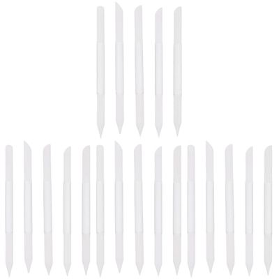 FOMIYES 20pcs Crystal Glass Nail File Set Double-Sided Cuticle for Manicure Pedicure Transparent Cylinder Shaped Files for Natural Nails Lightweight Portable Care Tools