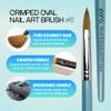 PANA Pure Kolinsky Hair Acrylic Nail Brush - Oval Crimped Shape Silver Ferrule with Teal Wood Handle (Size 6) view 2