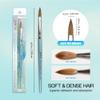 PANA Pure Kolinsky Hair Acrylic Nail Brush - Oval Crimped Shape Silver Ferrule with Teal Wood Handle (Size 6) view 3