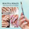 PANA Pure Kolinsky Hair Acrylic Nail Brush - Oval Crimped Shape Silver Ferrule with Teal Wood Handle (Size 6) view 4