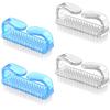 Larbois Handle Grip Nail Brush, Hand Fingernail Brush Cleaner Scrubbing Kit Pedicure for Toes and Nails Men Women (4 Pack) (Color-7) view 1