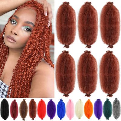 16Inch Springy Afro Twist Hair 6Packs Afro Twist Crochet Braiding Hair (16 Inch (Pack of 6), 350#)