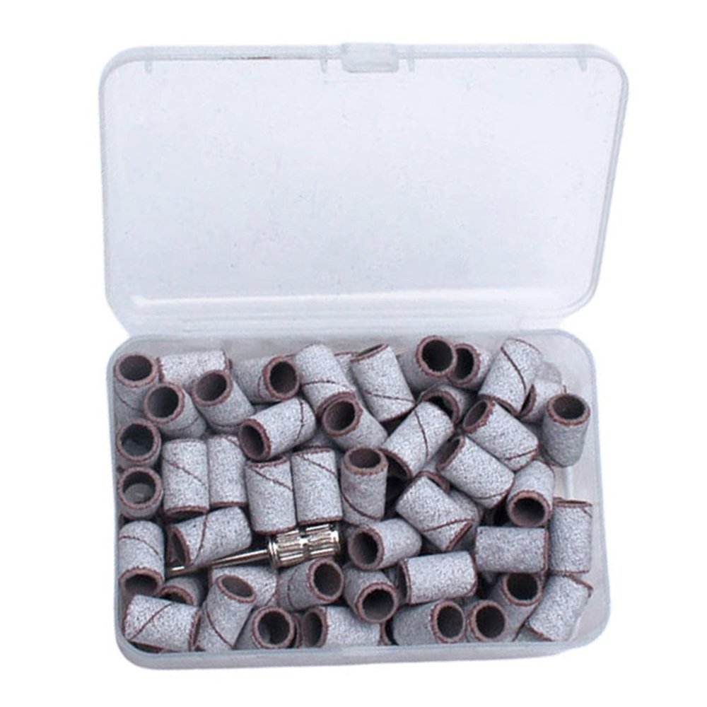100* Nail Sanding Bands Drill Bits File Polish Remover Manicure Tool