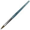pana USA Acrylic Nail Brush100% Pure Kolinsky Hair New Teal Wood Handle with Silver Ferrule Oval Crimped Shaped Style (Size # 8) view 1
