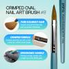 pana USA Acrylic Nail Brush100% Pure Kolinsky Hair New Teal Wood Handle with Silver Ferrule Oval Crimped Shaped Style (Size # 8) view 2