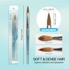 pana USA Acrylic Nail Brush100% Pure Kolinsky Hair New Teal Wood Handle with Silver Ferrule Oval Crimped Shaped Style (Size # 8) view 3