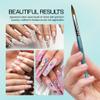 pana USA Acrylic Nail Brush100% Pure Kolinsky Hair New Teal Wood Handle with Silver Ferrule Oval Crimped Shaped Style (Size # 8) view 4