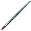 PANA Pure Kolinsky Hair Acrylic Nail Brush - Oval Crimped Teal Wood Handle (Size 12) view 1