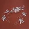 Beusoulover Wedding Hair Accessories Set for Women and Girls, Includes 1 Hair Comb and 4 Pearl Hair Pins for Brides and Bridesmaids, Silver view 1