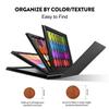 SZDYM 4 layers Empty magnetic Book Shaped palette Black PU leather surfacewith Depotting Spatula and 100 piece Metal Stickers view 4