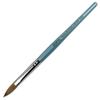 PANA Pure Kolinsky Hair Acrylic Nail Brush - Oval Crimped Shape Silver Ferrule with Teal Wood Handle (Size 10) view 1