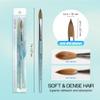 PANA Pure Kolinsky Hair Acrylic Nail Brush - Oval Crimped Shape Silver Ferrule with Teal Wood Handle (Size 10) view 3