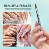 PANA Pure Kolinsky Hair Acrylic Nail Brush - Oval Crimped Shape Silver Ferrule with Teal Wood Handle (Size 10) view 4