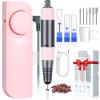 SAVILAND Electric Nail Drill  (Coreless Motor) Rechargeable Nail File Matte Nail D rill Machine 35000RPM with 9 Nail Drill Bits for Acrylic Gel Nails Removal Manicure Pedicure for Salon Home, Pink view 1