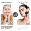 2 Pcs Large Facial Cleansing Brush Charcoal Bristles Black, Ooloveminso Manual Face Brushes for Deep Cleansing and Exfoliating, Face Scrubber to Massage, Pore Exfoliation, Makeup Remove and Skin Care view 4