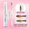 PANA Pure Kolinsky Hair Acrylic Nail Brush - Oval Crimped Shape Silver Ferrule with Clear Acrylic Handle (Size 6) view 3