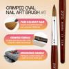 PANA Pure Kolinsky Hair Acrylic Nail Brush - Oval Crimped Shape Silver Ferrule with Mahogany Wood Handle (Size 6) - for Acrylic Nail Application, Nail Extension, Manicure Salon Beginner & Professional view 2