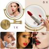 RECKODOR Brass Wall Mounted Makeup Mirror with Lights and Magnification, Rechargeable Lighted Magnifying Mirror Wall Mount with 1X and 5X, Brushed Antique Brass Bathroom Arts Ware view 3