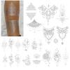 Roarhowl Metallic sparkle temporary tattoos, gold, silver, suitable for all skin tones (silvery 4) view 1