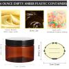 TUZAZO 4 Oz Amber Plastic Cosmetic Jars Leak Proof Small Container with lids for Cream, Lotion, Powder, Ointments, Beauty Products, 24 Pcs view 2