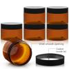 TUZAZO 4 Oz Amber Plastic Cosmetic Jars Leak Proof Small Container with lids for Cream, Lotion, Powder, Ointments, Beauty Products, 24 Pcs view 3