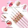 Nail Art Liner Brushes - Eptbsdu 5PC Nail Art Brush for Long Lines, Liner Brush UV Gel Polish Painting Nail Design Brush Metal Handle Nail Drawing Pens, Sizes 7/9/11/15/25mm view 3