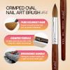 PANA Pure Kolinsky Hair Acrylic Nail Brush - Oval Crimped Shape Silver Ferrule with Mahogany Wood Handle (Size 14) view 2
