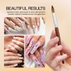 PANA Pure Kolinsky Hair Acrylic Nail Brush - Oval Crimped Shape Silver Ferrule with Mahogany Wood Handle (Size 14) view 4
