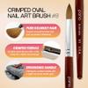PANA Pure Kolinsky Hair Acrylic Nail Brush - Oval Crimped Shape Silver Ferrule with Mahogany Wood Handle (Size 8) view 2