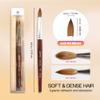 PANA Pure Kolinsky Hair Acrylic Nail Brush - Oval Crimped Shape Silver Ferrule with Mahogany Wood Handle (Size 8) view 3
