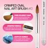 PANA Pure Kolinsky Hair Acrylic Nail Brush - Oval Crimped Shape Silver Ferrule w/Clear Acrylic Handle (Size 10) - Nail Extension Manicure Pedicure Salon Beginner Professional view 2
