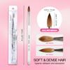 PANA Pure Kolinsky Hair Acrylic Nail Brush - Oval Crimped Shape Silver Ferrule w/Clear Acrylic Handle (Size 10) - Nail Extension Manicure Pedicure Salon Beginner Professional view 3