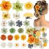 Ahoney 20 Pieces Tropical Flowers Hair Clips for Women Girls, Hawaiian Artificial Flower Hair Barrettes Chiffon Hair Pins Hair Accessories for Beach Luau Party Hairstyles Decor (Green) view 1
