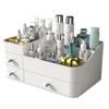 Liemuao Makeup Organizer for Vanity, Cosmetic Storage Box Organizer with Drawers,Large Capacity Countertop Organizer Great for Dresser, Bathroom, Bedroom (White, 3 Drawers) view 1