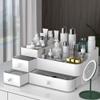 Liemuao Makeup Organizer for Vanity, Cosmetic Storage Box Organizer with Drawers,Large Capacity Countertop Organizer Great for Dresser, Bathroom, Bedroom (White, 3 Drawers) view 3