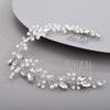 BERYUAN Hair Vine for Women Bridal Hair Comb for Bride Pearls Crystal Hair Comb Slide SILVER view 2