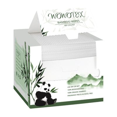 WOWOTEX Bamboo Viscose Disposable Face Towel Biodegradable Large Dry Face Wipes 240 Count Extra Thick Soft Clean Facial Towels for Sensitive Skin, Makeup Removing, Facial Cleansing
